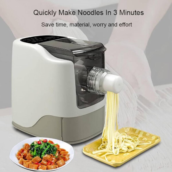 Automatic Pasta Maker Machine Model 260W-13, Electric Pasta Extruder With 480g Flour Capacity, Noodle Molds, Grey